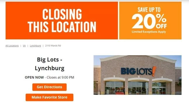 Big Lots on Wards Road to Close After Less Than Two Years