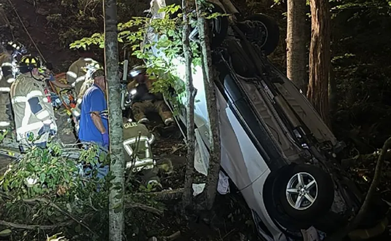 Two Rescued After Vehicle Plunges 45 Feet in Galax, Virginia