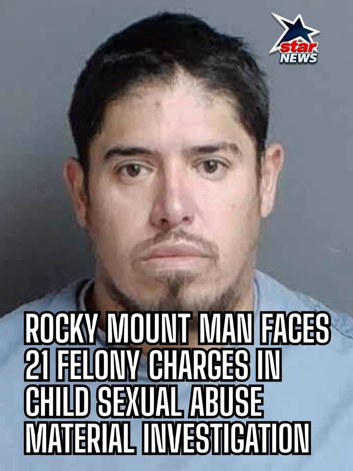 Rocky Mount Man Faces 21 Felony Charges in Child Sexual Abuse Material Investigation