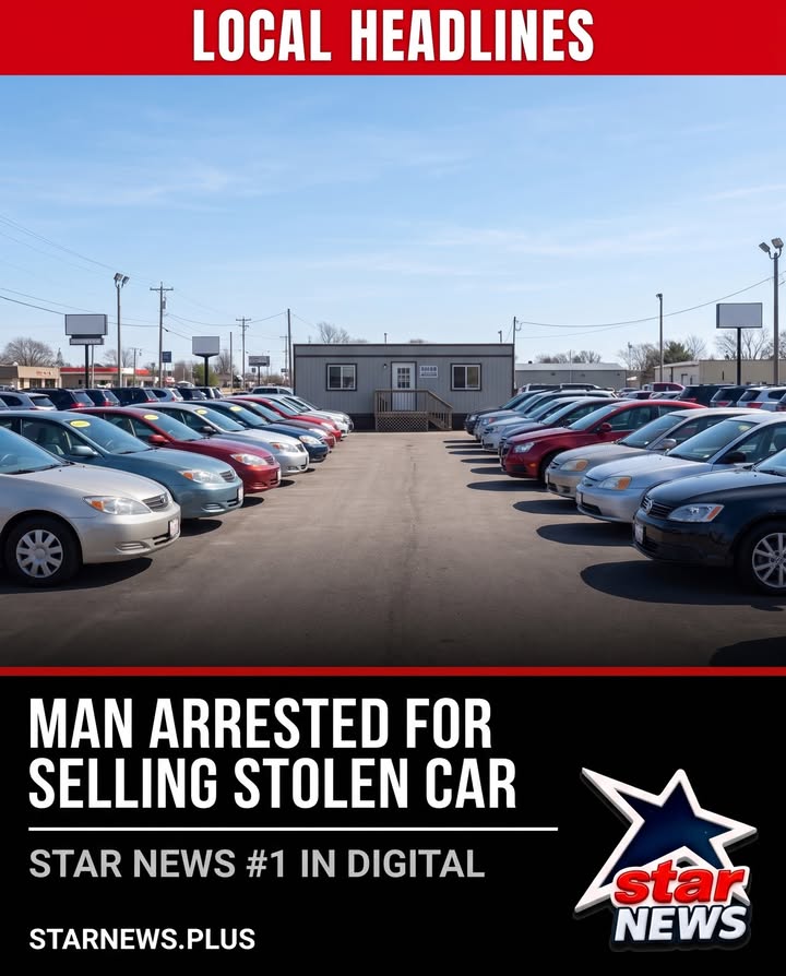 A man has been arrested and accused of selling a stolen car, authorities said.