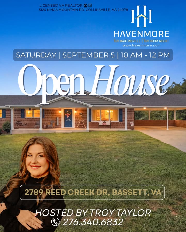 🏡 OPEN HOUSE THIS SATURDAY — Reed Creek Drive, Martinsville VA!